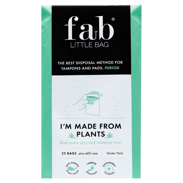 FabLittleBag Sustainably Sourced Bags for Tampons and Pads Starter Pack, 25 Per Pack