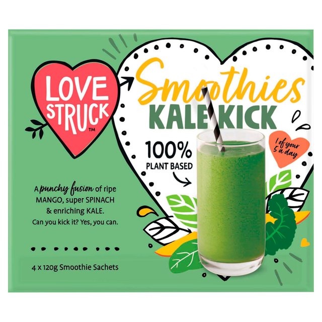Love Struck Kale Kick Kale, Spinach, Mango Smoothie 4 x 120g