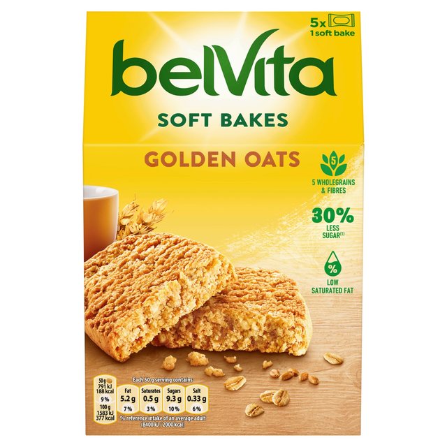 Belvita Golden Oats Bakes Breakfast Biscuits, 5 Per Pack