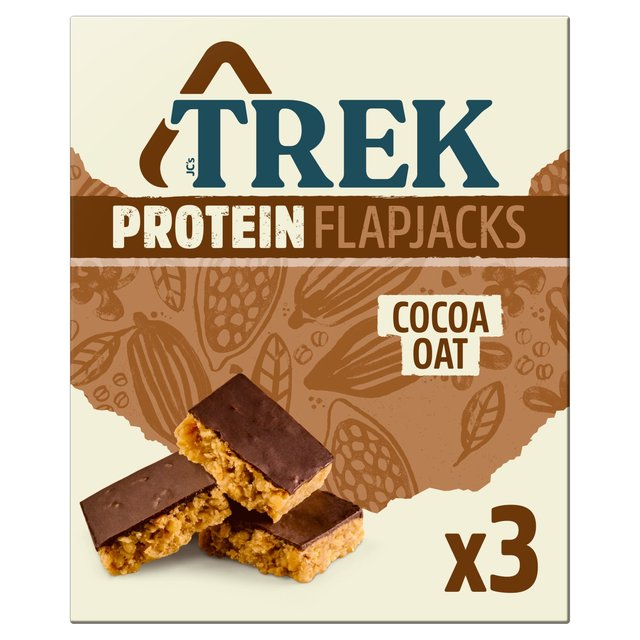 Trek Cocoa Oat Protein Flapjacks, 3 x 50g