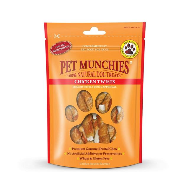 Pet Munchies 100% Natural Chicken Twists Dog Treats, 80g