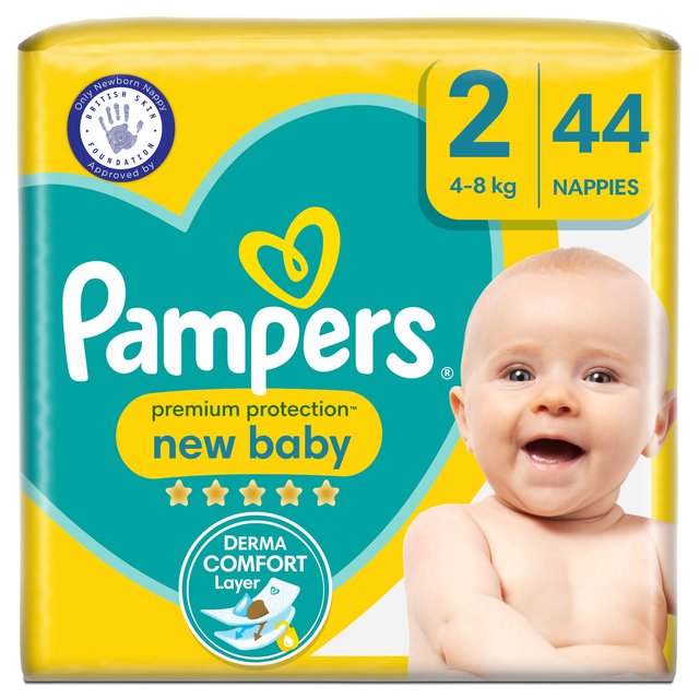 Pampers New Baby Nappies, Size 2, 4-8kg, Essential Pack
