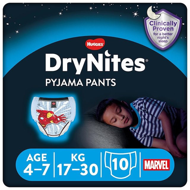 Huggies DryNites Boys Pyjama Pants, Size 4-7 Years, 17-30kg