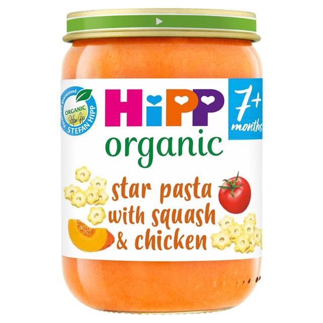 HiPP Organic Star Pasta With Squash & Chicken Baby Food Jar 7+ Months, 190g