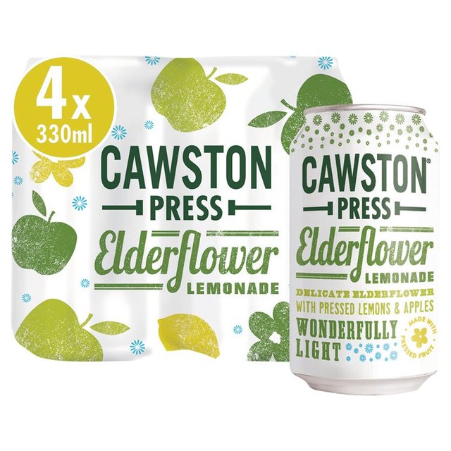 Cawston Press Sparkling Elderflower Lemonade, 4 x 330ml