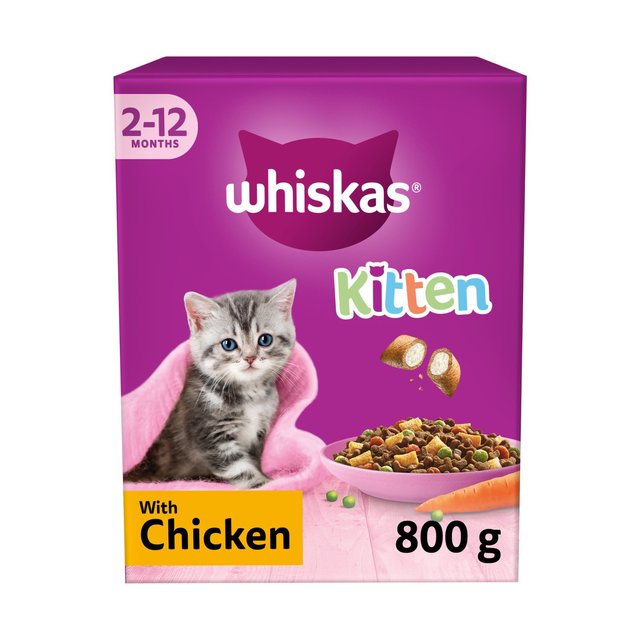 Whiskas 2-12mths Cat Complete Dry With Chicken, 800g