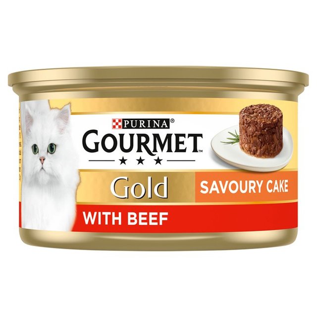 Gourmet Gold Tinned Cat Food Savoury Cake Beef, 85g