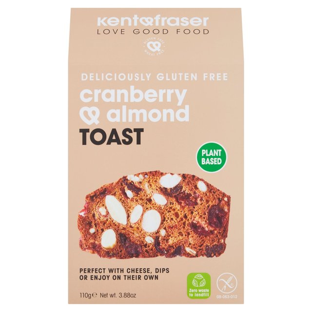 Kent & Fraser Gluten Free Cranberry & Almond Toast, 110g
