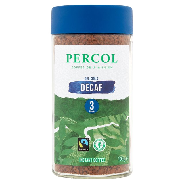Percol Fairtrade Decaf Colombia Freeze-Dried Instant Coffee, 100g