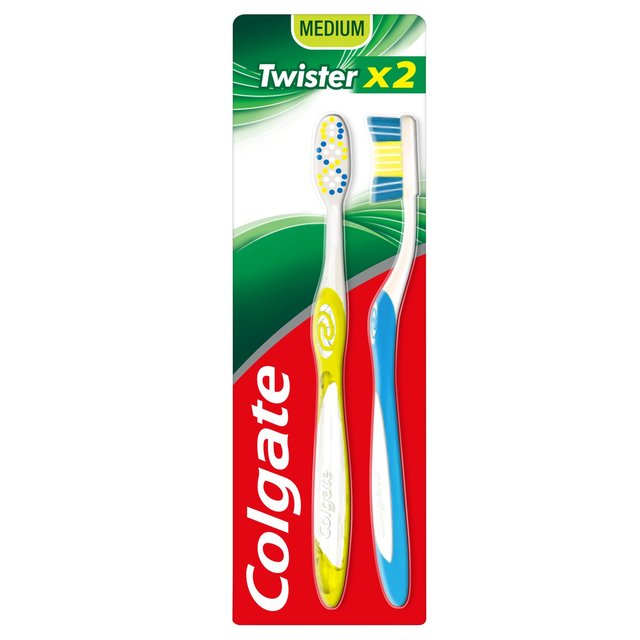 Colgate Twister Fresh Medium Toothbrush Twin Pack, 2 Per Pack