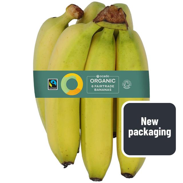Ocado Organic Fairtrade Bananas, 6 Per Pack