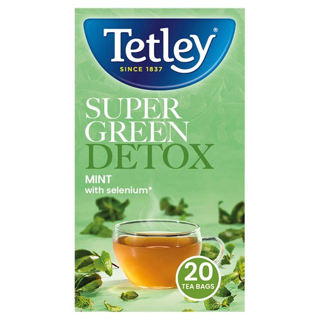 Tetley Super Green Detox Mint Tea Bags, 20 Per Pack