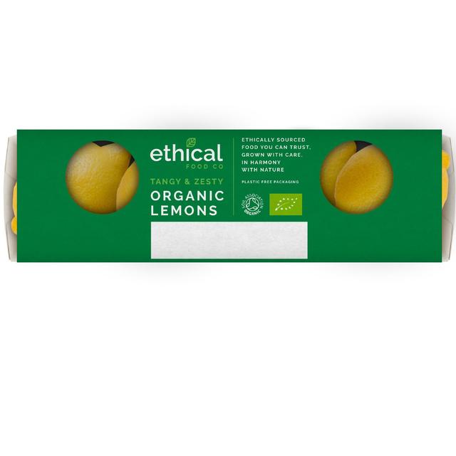 Ethical Food Company Organic Unwaxed Lemons, 3 Per Pack