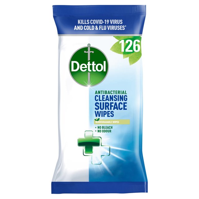 Dettol Antibacterial Multi Surface Cleaning Wipes, 126 Per Pack