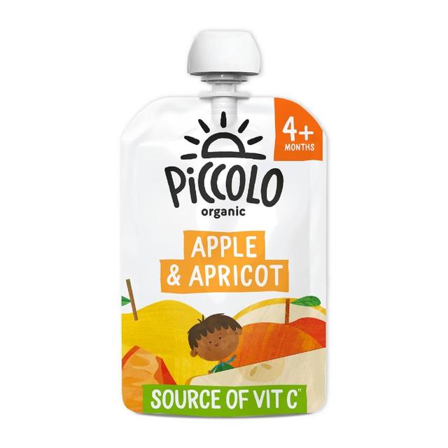 Piccolo Apple & Apricot Organic Pouch, 4 Mths+, 100g