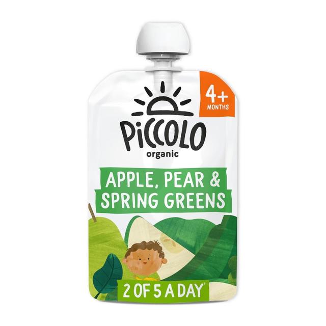 Piccolo Pear, Apple, & Spring Green Organic Pouch, 4 Mths+, 100g