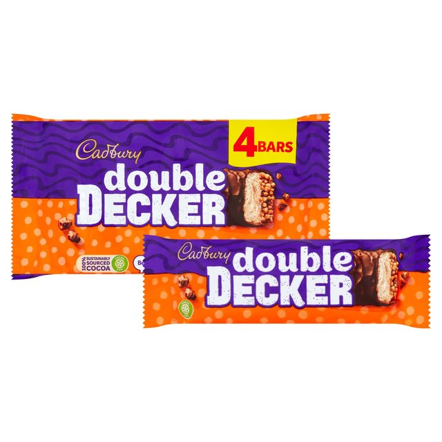 Cadbury Double Decker Chocolate Bar Multipack, 4 x 43.7g