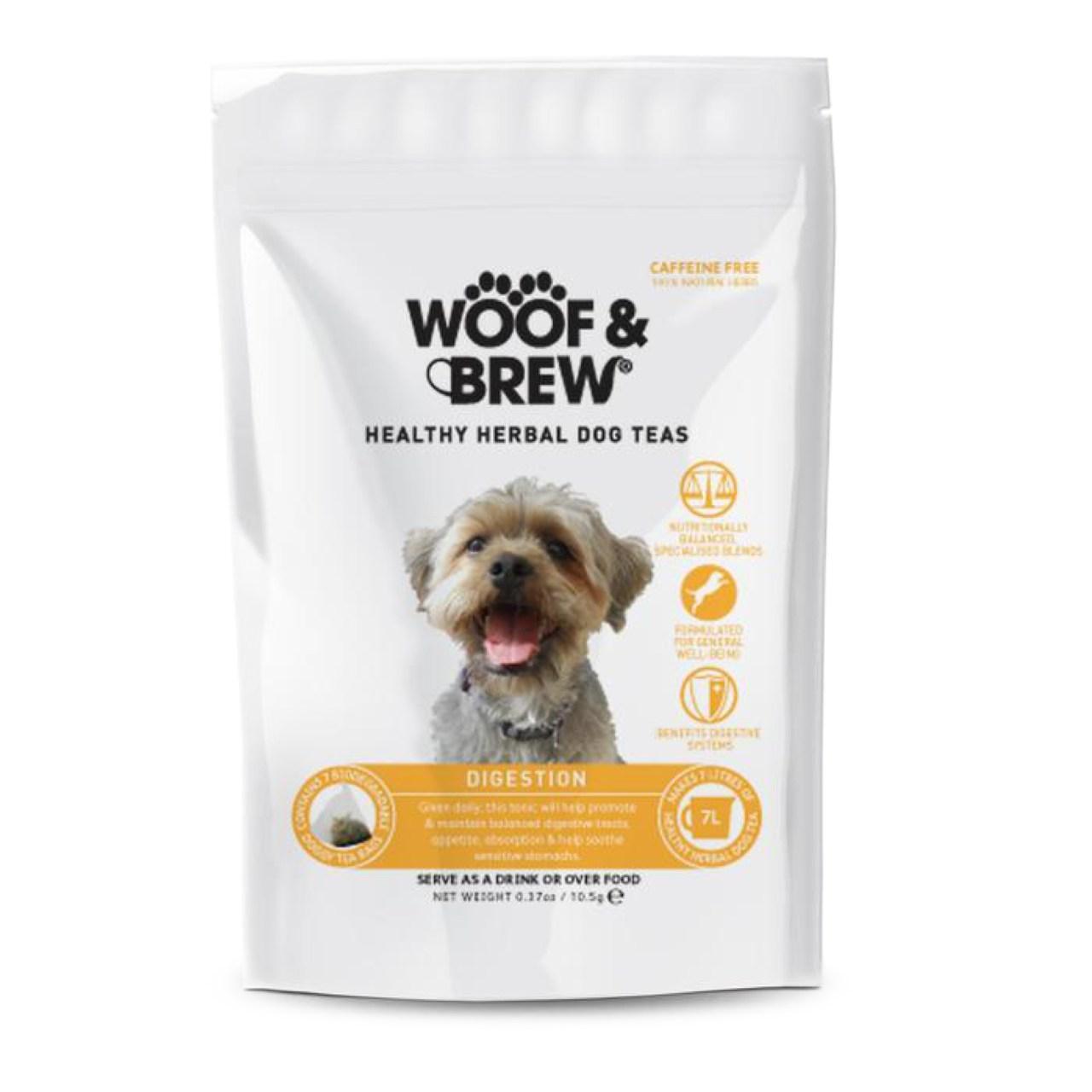 An image of Woof & Brew Digestion Healthy Herbal Dog Tea 7 Day