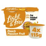 Light & Free Peach Passion Fruit 0% Added Sugar, Fat Free Yoghurt