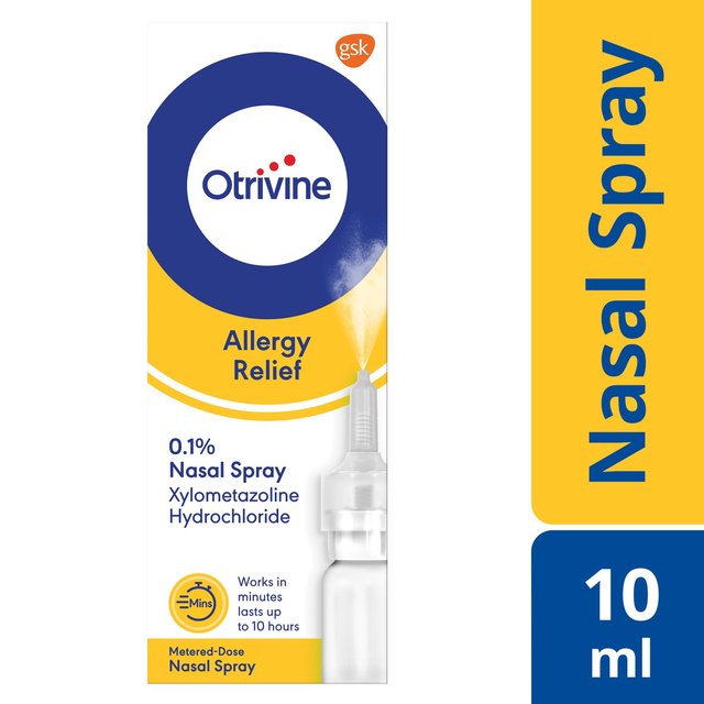 Otrivine Allergy Hayfever & Blocked Nose Relief Nasal Spray, 10ml