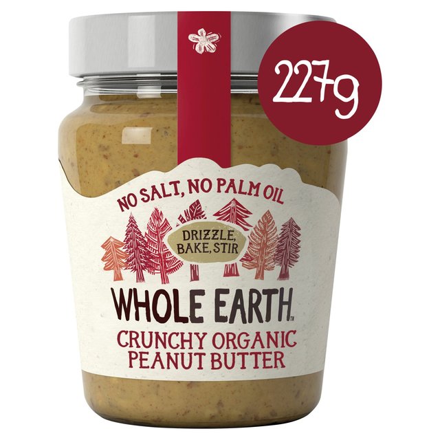 Whole Earth Organic Crunchy Palm Oil Free Peanut Butter, 227g
