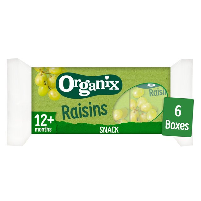Organix Mini Organic Raisin Snack Boxes, 12 Mths+ Multipack, 6 x 14g
