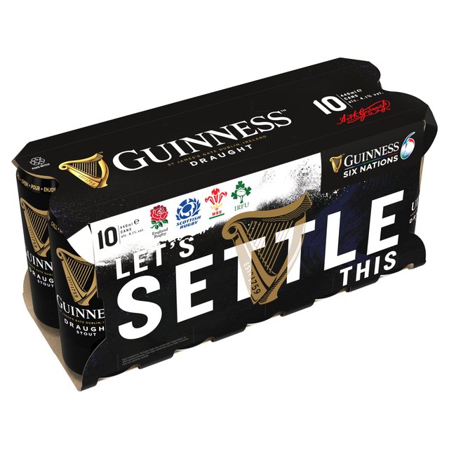 Guinness Draught Stout Beer, 10 x 440ml