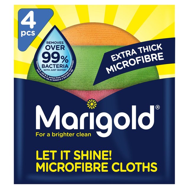Marigold Let It Shine Microfibre Cloths, 4 Per Pack