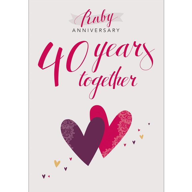  Ruby  Wedding  Anniversary  Card  from Ocado