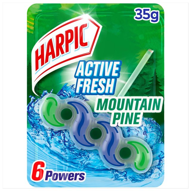 Harpic Fresh Power 6 Rim Block White & Shine Forest Dew Toilet Cleaner, 39g