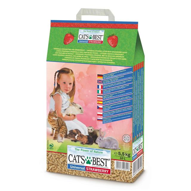 Cat’s Best Universal Strawberry Non-Clumping Cat Litter & Small Pet Bedding, 10L