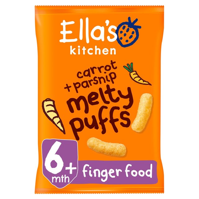 Ella’s Kitchen Carrot and Parsnip Melty Puffs Baby Snack 6+ Months, 20g