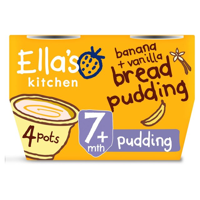 Ella’s Kitchen Banana Bread Pudding Baby Dessert Pot Multipack 7+ Months, 4 x 80g