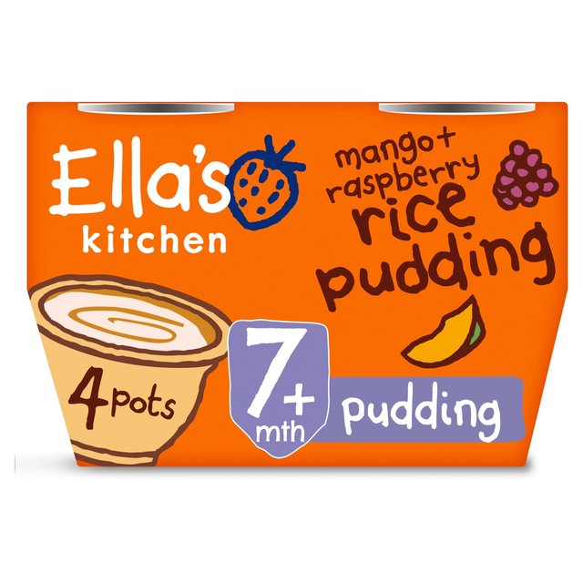 Ella’s Kitchen Mango & Raspberry Rice Pudding, 80g, 4 x 80g