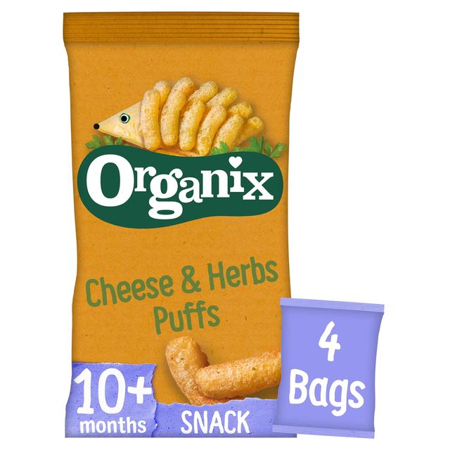 Organix Cheese & Herb Orgnic Puffs, 10 Mths+ Multipack, 4 x 15g
