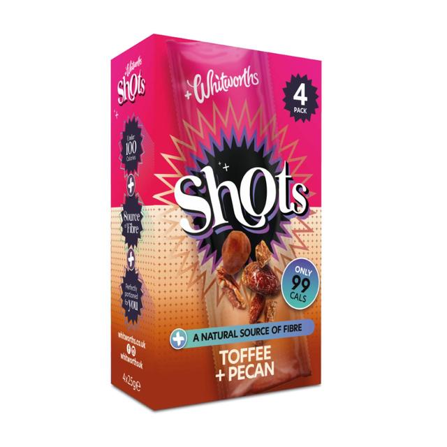 Whitworths Shots Snack Pack Toffee Pecan, 4 Per Pack