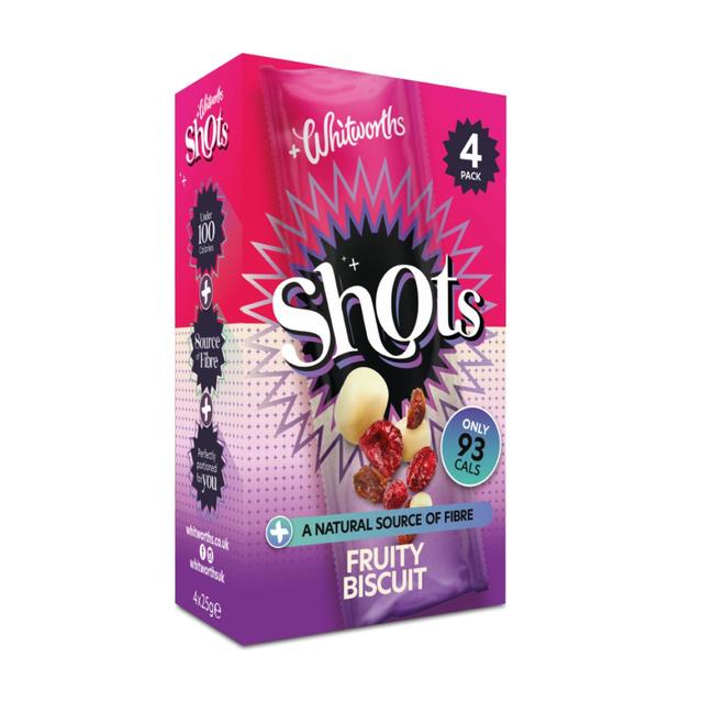 Whitworths Shots Snack Fruity Biscuit, 4 Per Pack