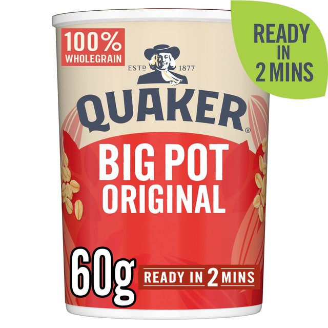 Quaker Oat So Simple Original Porridge Cereal Big Pot, 60g