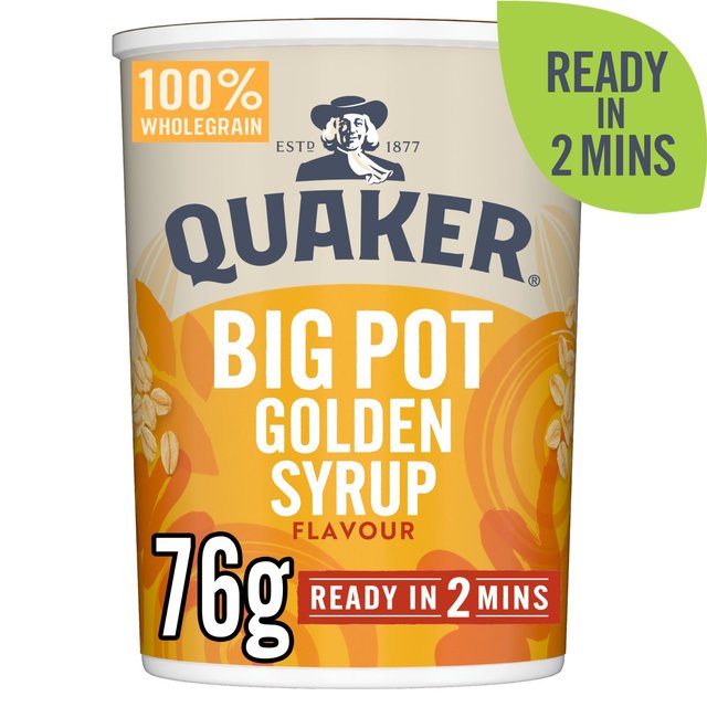 Quaker Oat So Simple Golden Syrup Porridge Cereal Big Pot, 76g
