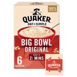 Quaker Oat So Simple Big Bowl Original Porridge Sachets Cereal
