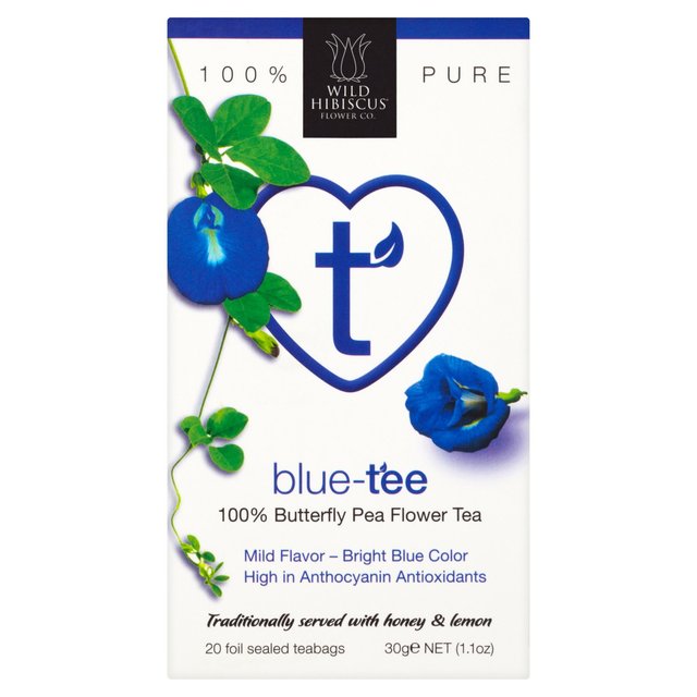 Wild Blue Pea Hibiscus Tea Bags, 20 Per Pack