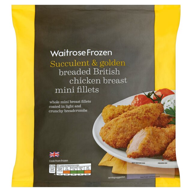 Waitrose Frozen Breaded Chicken Breast Mini Fillets | Ocado