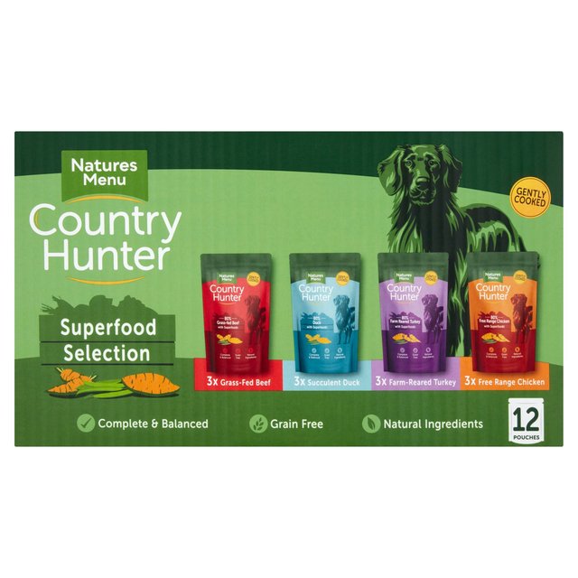 Natures Menu Country Hunter Superfood Selection Wet Dog Food Pouches, 12 x 150g