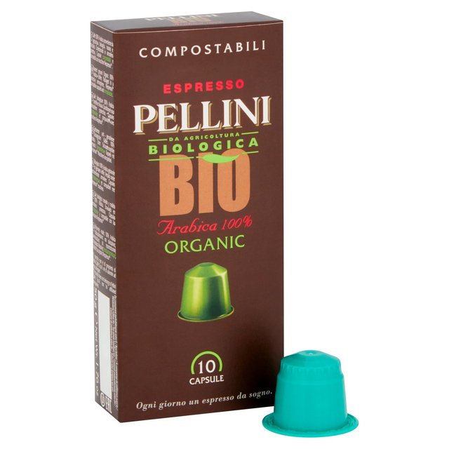 Pellini Luxury Organic Compostable Nespresso Compatible Coffee Capsules, 10 Per Pack
