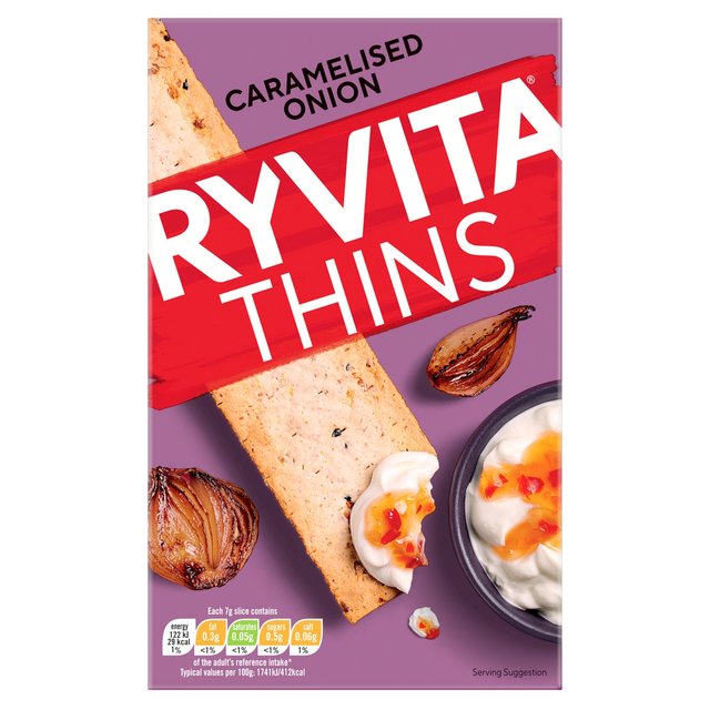 Ryvita Thins Caramelised Onion Flatbread Crackers, 120g