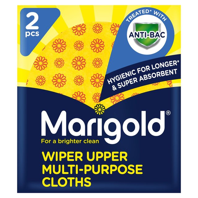 Marigold Wiper Upper All Purpose Cloths With Microfibre, 2 Per Pack