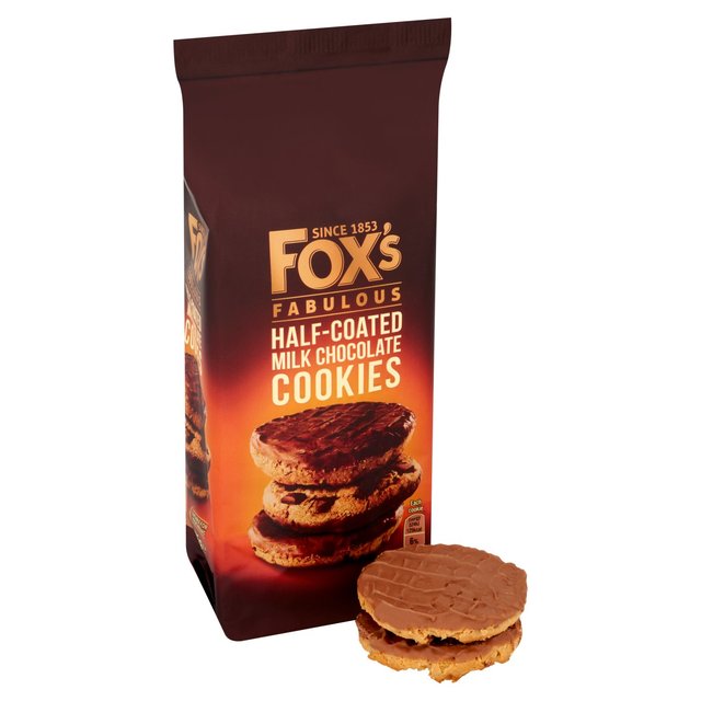 Fox’s Biscuits Half Coated Milk Chocolate Cookies, 175g