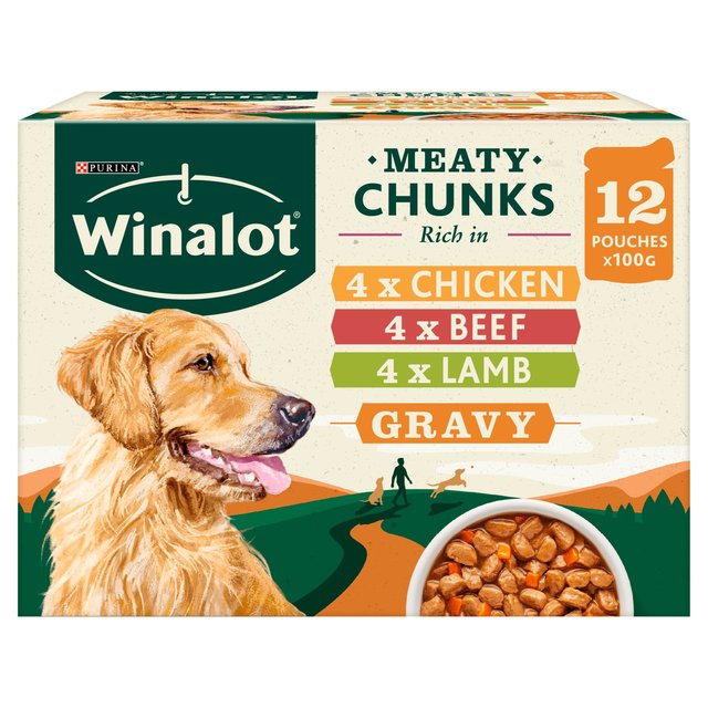 Winalot Dog Food Pouches Mixed in Gravy, 12 x 100g