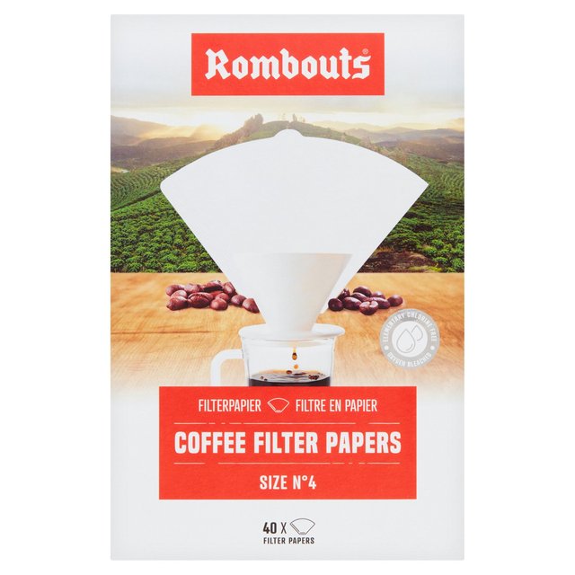 Rombouts Coffee Filter Papers N4, 40 Per Pack