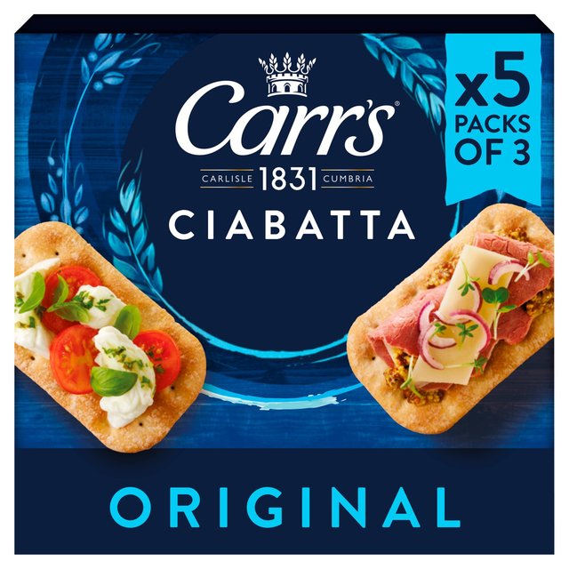 Carr’s Ciabatta Original Crackers Multipack, 5 x 28g